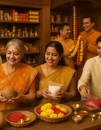 buying poojan smagri customer happy images